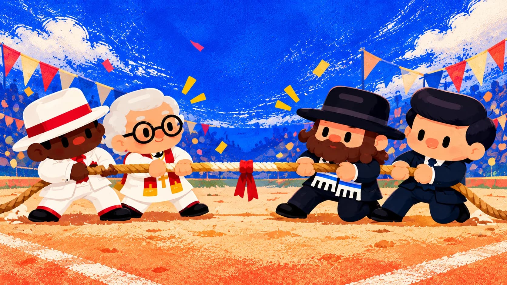 Ilustração do jogo Cabo de guerra